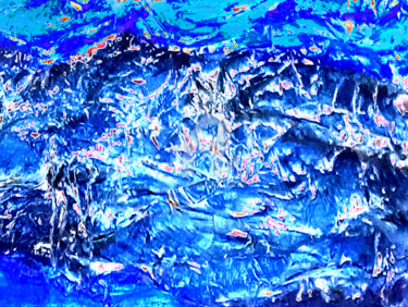 Arts numériques intitulée "L'illusion bleue" par Cj Perin, Œuvre d'art originale, Peinture numérique