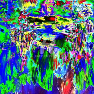 Arts numériques intitulée "perturbation bleue" par Cj Perin, Œuvre d'art originale, Peinture numérique
