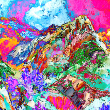 Arts numériques intitulée "Que la montagne est…" par Cj Perin, Œuvre d'art originale, Peinture numérique