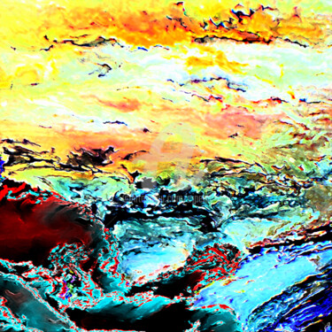 Arts numériques intitulée "Sur les flots de gr…" par Cj Perin, Œuvre d'art originale, Peinture numérique