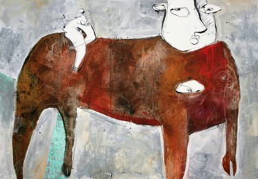 Schilderij getiteld "Centaur" door Jiri Havlik, Origineel Kunstwerk, Acryl