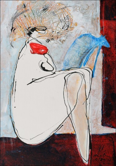 Painting titled "Blue Dog" by Jiri Havlik, Original Artwork, Acrylic