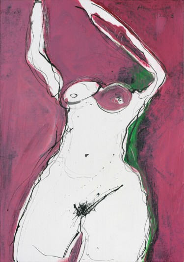 Peinture intitulée "V. (Nude)" par Jiri Havlik, Œuvre d'art originale, Acrylique