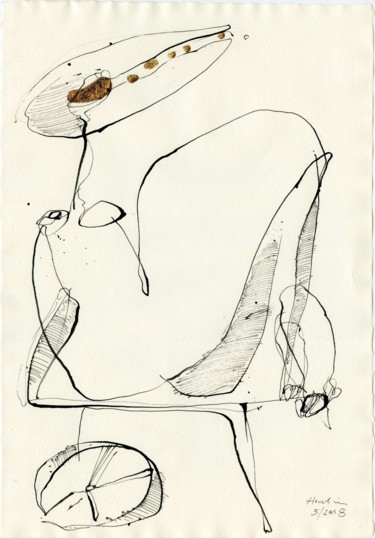 Lady M. Dessin intitulée "Lady M." par Jiri Havlik, Œuvre d'art originale, Encre