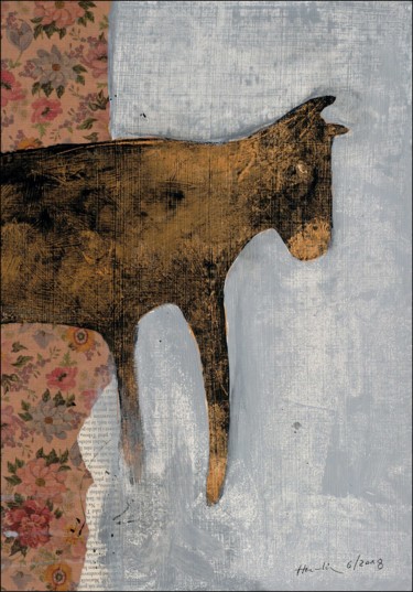 Peinture intitulée "Black Dog III." par Jiri Havlik, Œuvre d'art originale, Acrylique