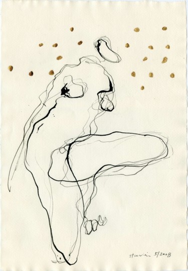 Dibujo titulada "Nude B." por Jiri Havlik, Obra de arte original, Tinta