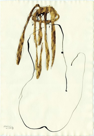 Σχέδιο με τίτλο "Nude (V.)" από Jiri Havlik, Αυθεντικά έργα τέχνης, Μελάνι