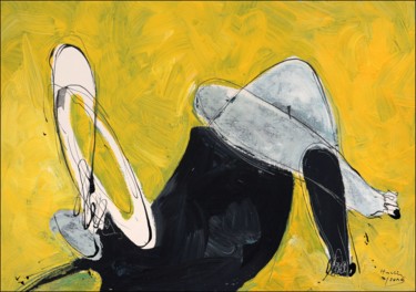 Malerei mit dem Titel "Yellow Day" von Jiri Havlik, Original-Kunstwerk, Acryl