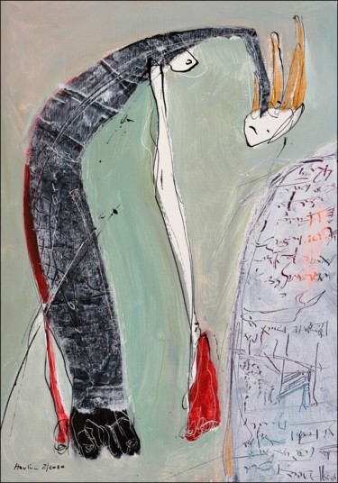 Pintura titulada "Lonely Woman" por Jiri Havlik, Obra de arte original, Acrílico