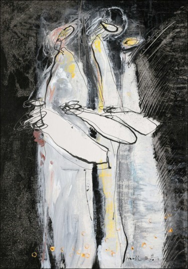 Ζωγραφική με τίτλο "Three Angels" από Jiri Havlik, Αυθεντικά έργα τέχνης, Ακρυλικό