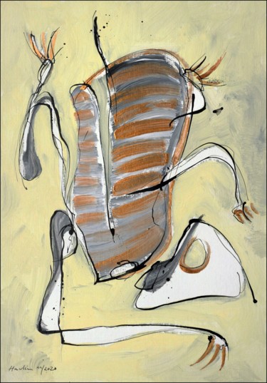 Malerei mit dem Titel "A Lizard" von Jiri Havlik, Original-Kunstwerk, Acryl