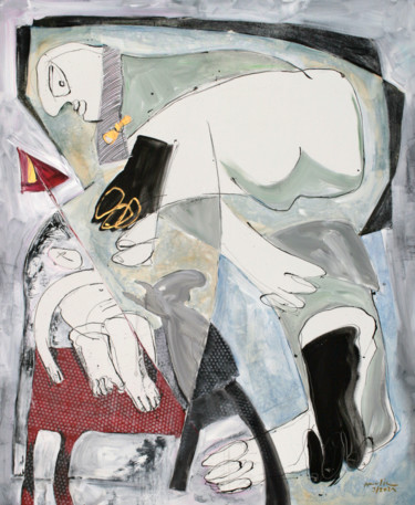 Malerei mit dem Titel "St. George and God" von Jiri Havlik, Original-Kunstwerk, Acryl