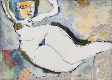 Картина под названием "Izabel (Nude Girl)" - Jiri Havlik, Подлинное произведение искусства, Акрил