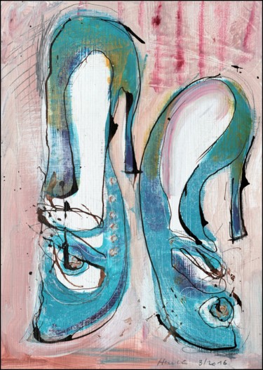 Painting titled "Blue Shoes" by Jiri Havlik, Original Artwork, Acrylic
