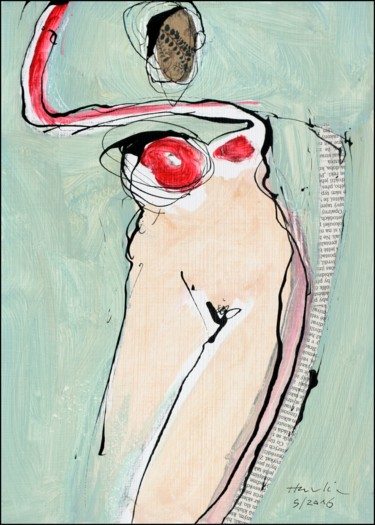 Ζωγραφική με τίτλο "Ema (Nude Girl)" από Jiri Havlik, Αυθεντικά έργα τέχνης, Ακρυλικό