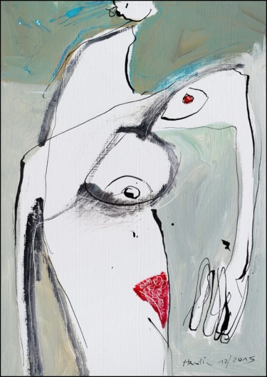 Peinture intitulée "Emma (Nude Girl)" par Jiri Havlik, Œuvre d'art originale, Acrylique
