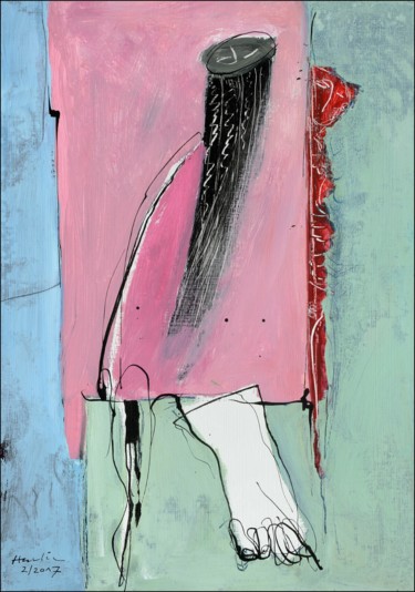 Peinture intitulée "Pink Mirror" par Jiri Havlik, Œuvre d'art originale, Acrylique