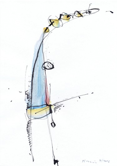 Disegno intitolato "Wind" da Jiri Havlik, Opera d'arte originale, Inchiostro