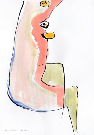 "Nude (Isabel)" başlıklı Resim Jiri Havlik tarafından, Orijinal sanat, Mürekkep