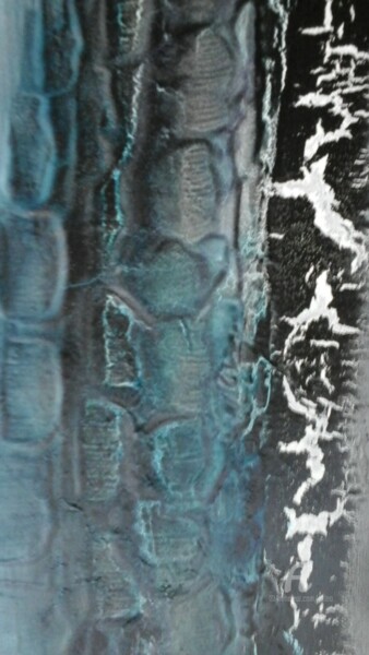 Peinture intitulée "Blue and black" par Catherine Le Roux, Œuvre d'art originale, Acrylique