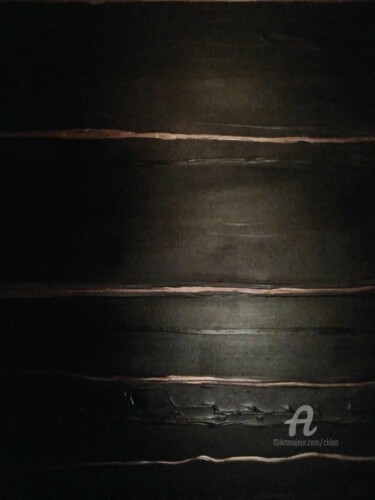 Painting titled "Black and copper" by Catherine Le Roux, Original Artwork, Acrylic