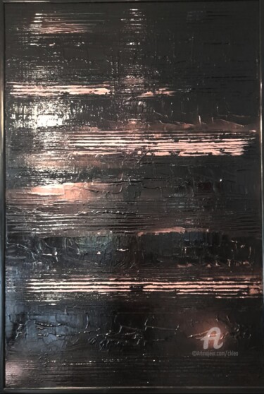 Painting titled "Black coppered" by Catherine Le Roux, Original Artwork, Acrylic