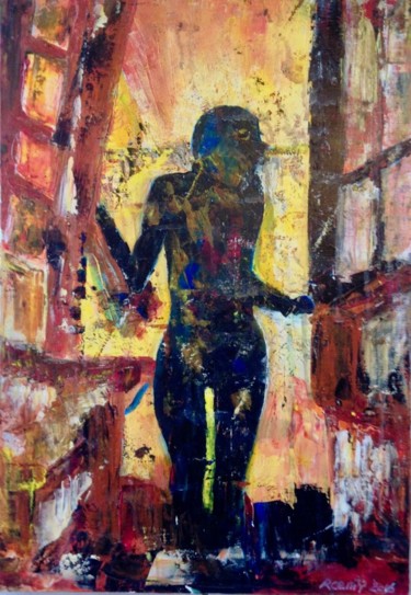 Painting titled "nu contrejour" by Roemy, Original Artwork, Acrylic