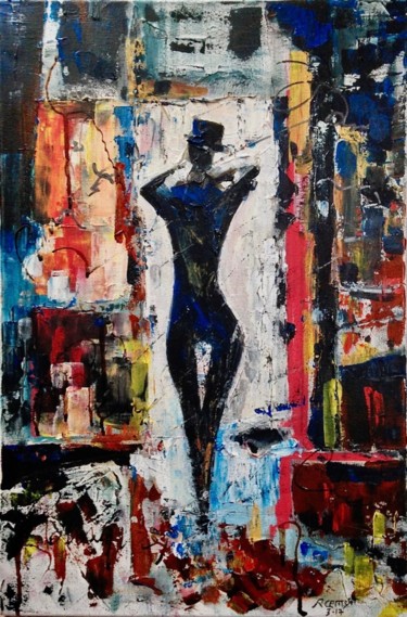 Картина под названием "silhouette femme" - Roemy, Подлинное произведение искусства, Акрил