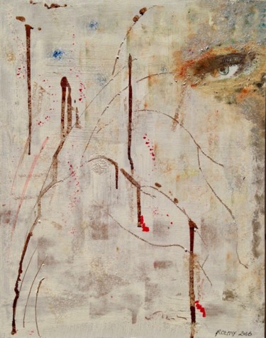 Malerei mit dem Titel "mon oeil" von Roemy, Original-Kunstwerk, Acryl