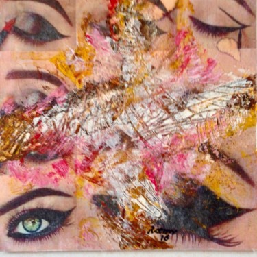 Peinture intitulée "des yeux en coin" par Roemy, Œuvre d'art originale, Acrylique