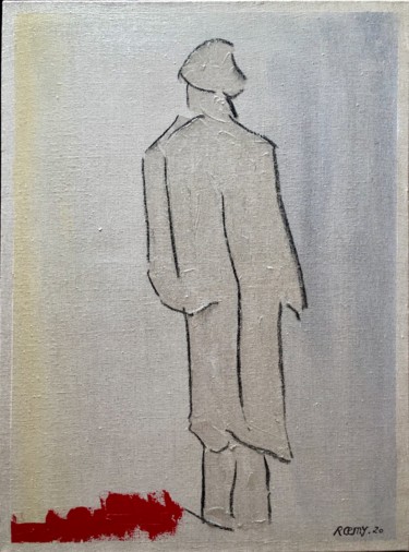 Картина под названием "Silhouette 1" - Roemy, Подлинное произведение искусства, Древесный уголь