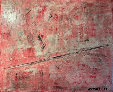 Painting titled "rouge" by Roemy, Original Artwork, Acrylic Mounted on Wood Stretcher frame