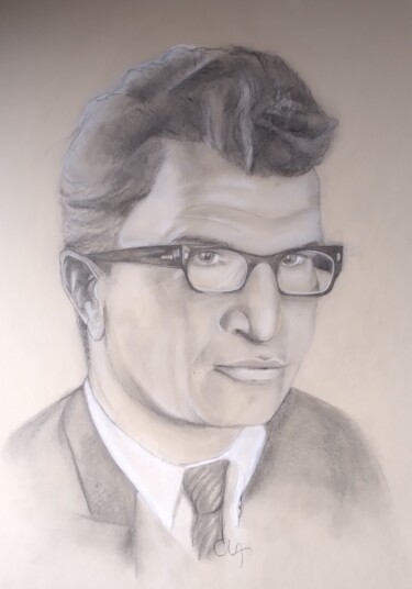 Drawing titled "Dave Brubeck" by Cla Portraits, Original Artwork, Graphite