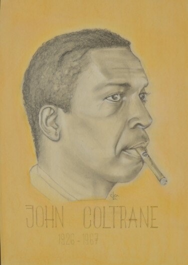 Dibujo titulada "John Coltrane" por Cla Portraits, Obra de arte original, Tiza
