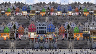 Artes digitais intitulada "BRUXELLES old city" por Gaudi .C, Obras de arte originais, Trabalho Digital 2D