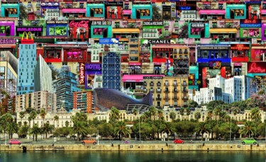 Digital Arts titled "Barcelona city grazy" by Gaudi .C, Original Artwork, Photo Montage