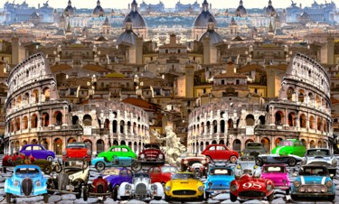 Photography titled "Embouteillage a Rome" by Gaudi .C, Original Artwork, Manipulated Photography