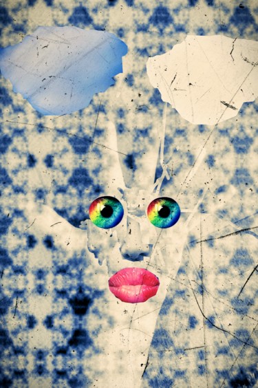 Digitale Kunst mit dem Titel "La tete dans les nu…" von Gaudi .C, Original-Kunstwerk, 2D digitale Arbeit