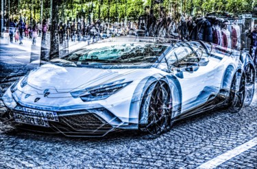 Digital Arts titled "Lamborghini street" by Gaudi .C, Original Artwork, 2D Digital Work