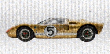 Digital Arts titled "Ford gt40 gold" by Gaudi .C, Original Artwork, 2D Digital Work
