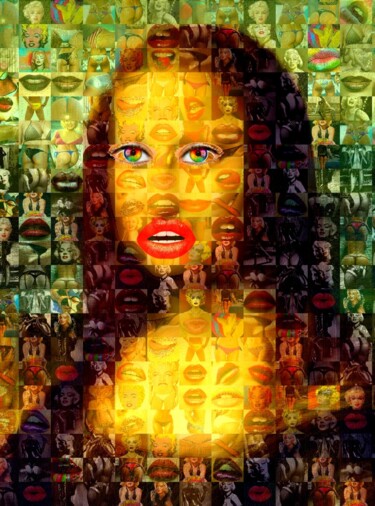 Arte digitale intitolato "La joconde pop art" da Gaudi .C, Opera d'arte originale, Lavoro digitale 2D
