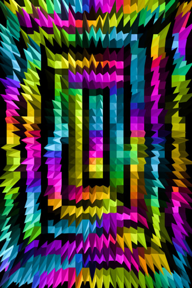 数字艺术 标题为“Rainbow explosion” 由Gaudi .C, 原创艺术品, 2D数字工作