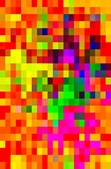 Arts numériques intitulée "Pixel world color" par Gaudi .C, Œuvre d'art originale, Travail numérique 2D