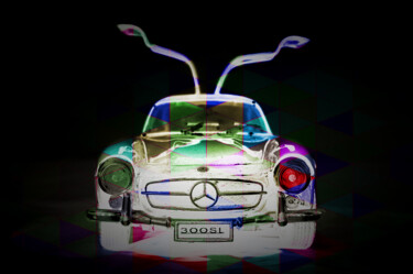 Arte digital titulada "Mercedes 300 sl neo…" por Gaudi .C, Obra de arte original, Trabajo Digital 2D