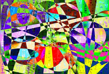 Digitale Kunst mit dem Titel "Arlequin Pop Art  7…" von Gaudi .C, Original-Kunstwerk, 2D digitale Arbeit