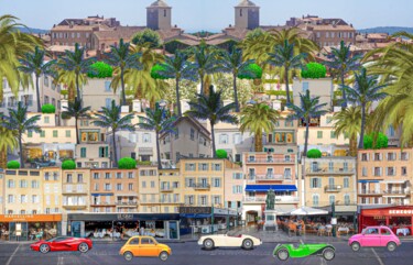 Digitale Kunst mit dem Titel "Saint-Tropez le Port" von Gaudi .C, Original-Kunstwerk, 2D digitale Arbeit