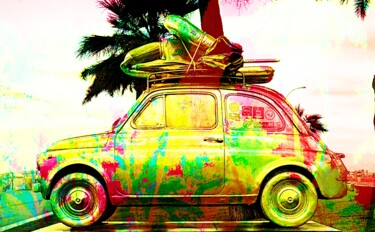 Photography titled "FIAT 500  Painting…" by Gaudi .C, Original Artwork, Manipulated Photography