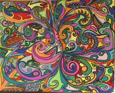 Peinture intitulée "Joyeuse volupté" par Clacla, Œuvre d'art originale, Acrylique