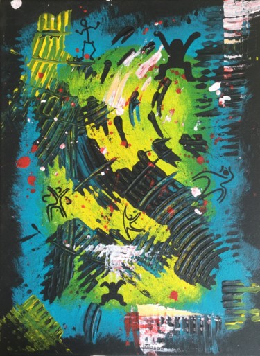 Peinture intitulée "Danse" par Clacla, Œuvre d'art originale, Acrylique