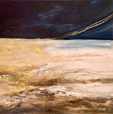 Peinture intitulée "Sable d'or blanc" par Claf_art Labadie, Œuvre d'art originale, Acrylique